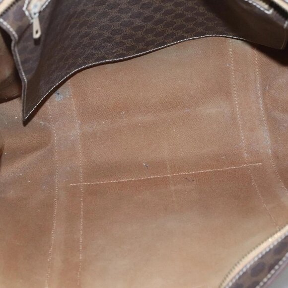 CELINE Macadam Canvas Tote Bag PVC Leather Brown Gold Auth bs25457 - Picture 11 of 16